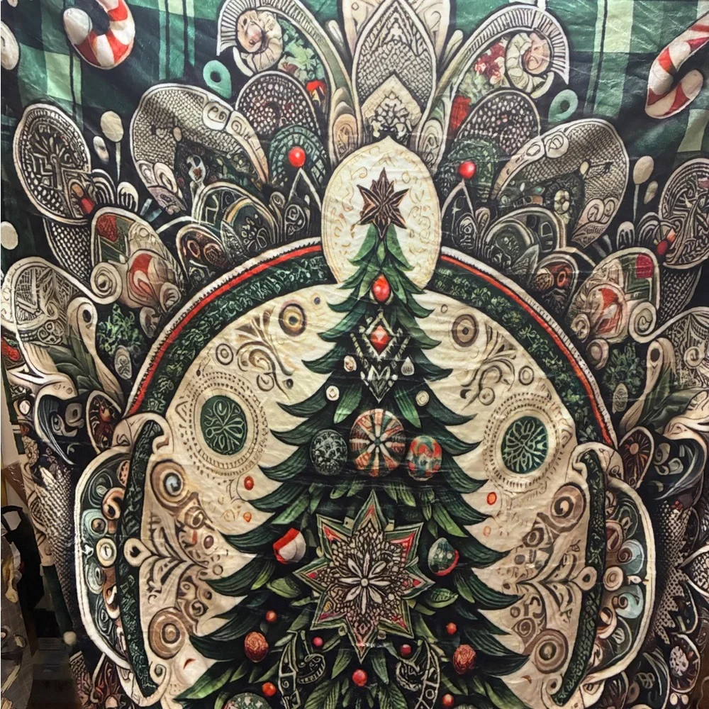 Festive Christmas Tree Blanket NWOT